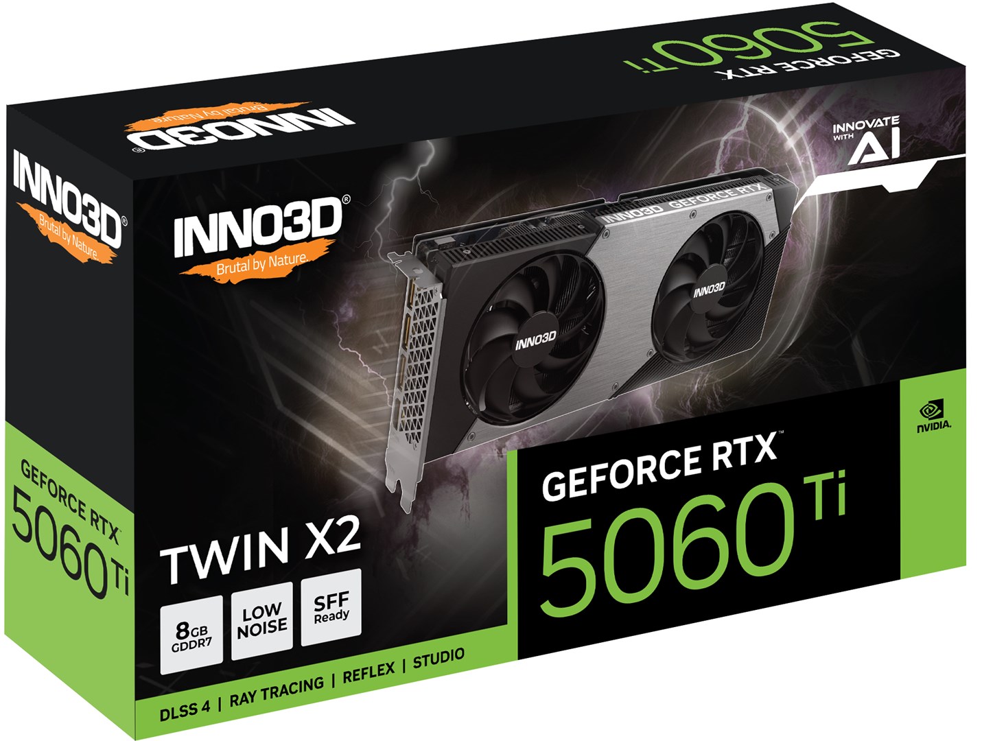 SCHEDA VIDEO INNO3D GEFORCE RTX 5060 TI TWIN X2 NVIDIA 8 GB GDDR7 1XHDMI 3XDISPLAY PORT